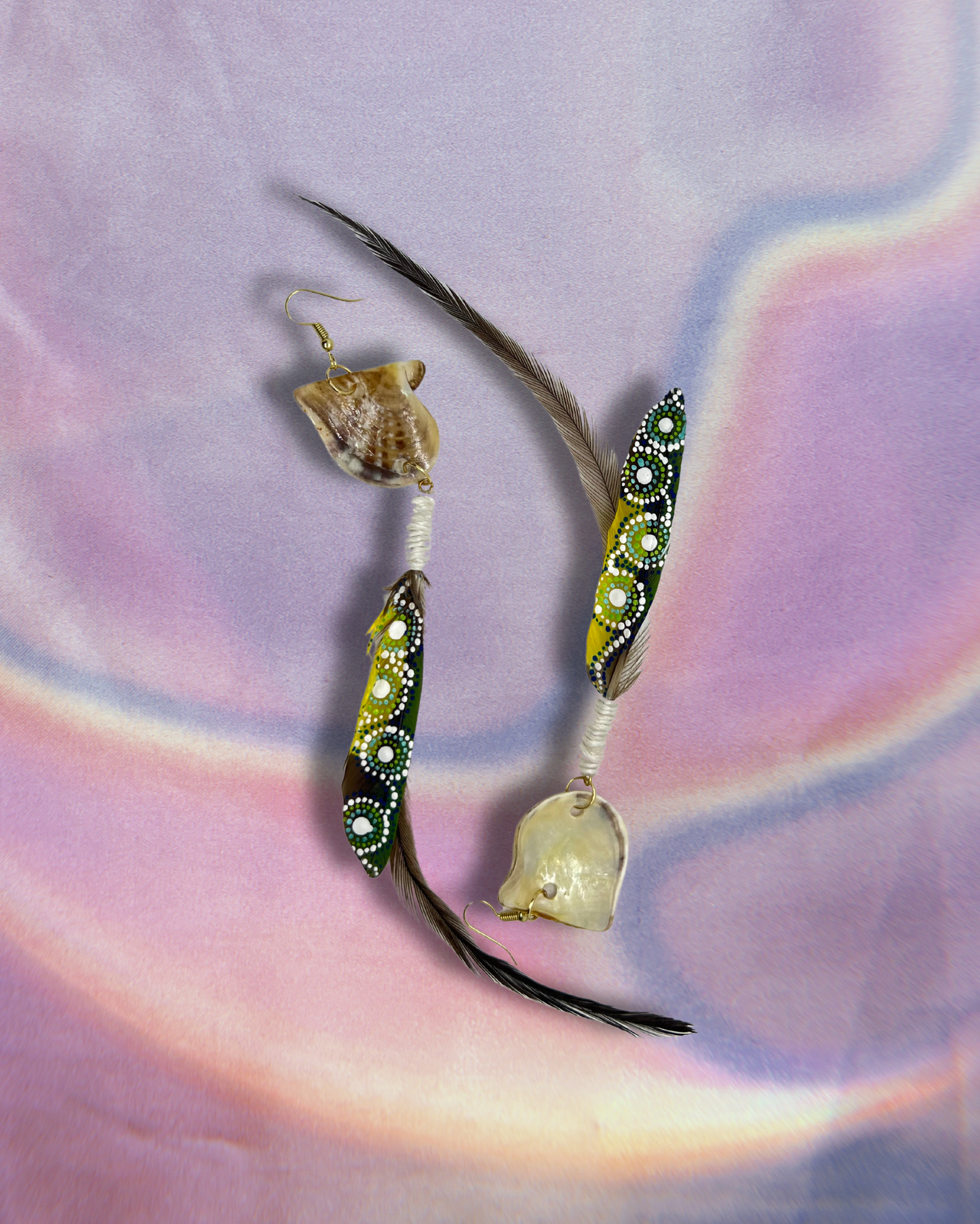 Quampie Shells, Rainbow Lorikeet & Emu Feathers